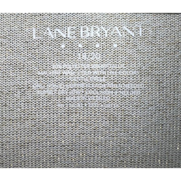 Lane Bryant Womens Cowl Neck Metallic Top Size 18/20 Polyester & Metallic Beige - Picture 4 of 4